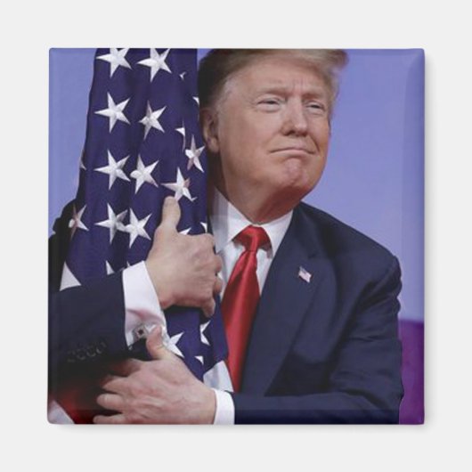 Aimant Donald Trump et le drapeau américain (Devant)