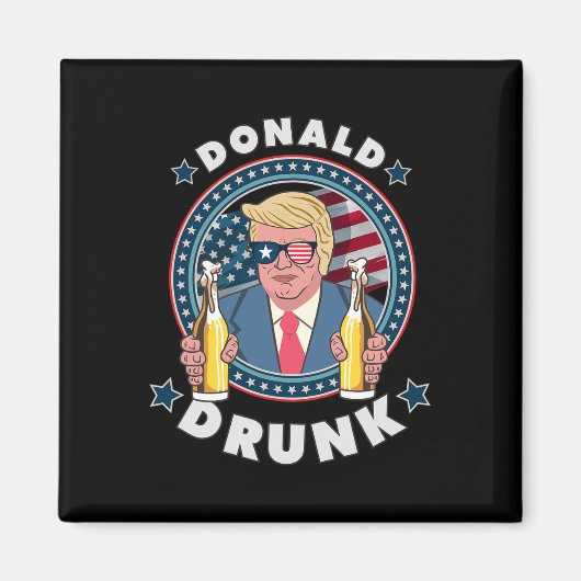 Aimant Donald Trump ivre 4 juillet Drôle de boisson Prés (Devant)