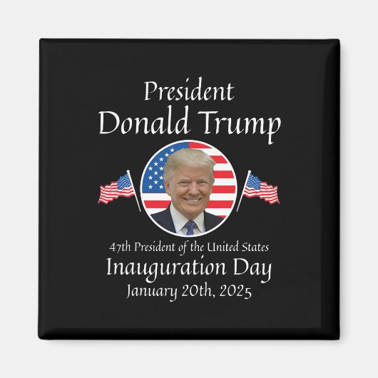 Aimant Donald Trump Jour de l'investiture 2025 47e présid (Devant)