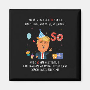 Aimant Donald Trump Président Drôle 50e Anniversaire Trum