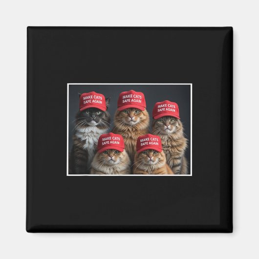 Aimant Donald Trump Rendre les chats en sécurité Casquett (Devant)