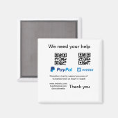 Aimant Donation Collection conseil pot ajouter votre q r (Recto/Verso)