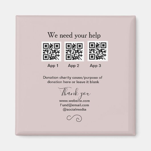 Aimant Donation Collection conseil pot ajouter votre q r  (Devant)