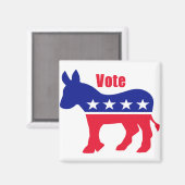 Aimant Donkey démocrate avec légende : VOTE ! (Recto/Verso)