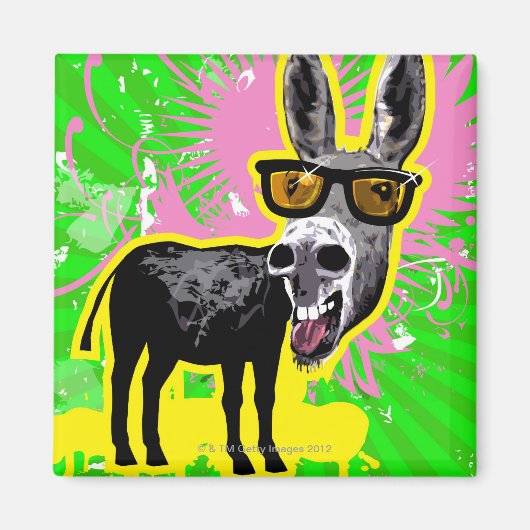 Aimant Donkey portant des lunettes de soleil (Devant)