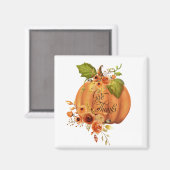 Aimant Donner Merci citrouille floral (Recto/Verso)