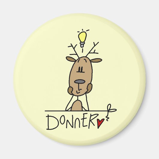 Aimant Donner Reindeer T-shirts et cadeaux de Noël (Devant)