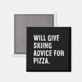 Aimant Donnera des conseils de ski pour pizza Drôle de co (Recto/Verso)