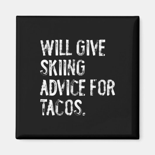 Aimant Donnera des conseils de ski pour tacos Funny Ski C (Devant)