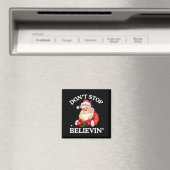 Aimant Don't Stop Believing Santa Funny Santa Claus Face  (In Situ (Lave-vaisselle))