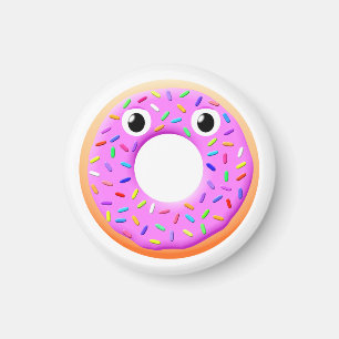 Aimant Donut Avec Yeux Et Sprinkings Dessin