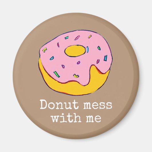 Aimant Donut glaçage rose mignon art culinaire (Devant)