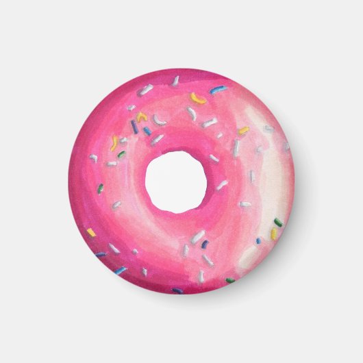 Aimant Donut With Pink Frosting And Sprinkles (Devant)