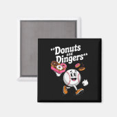 Aimant Donuts Et Dingers Humour De Base-Ball (Recto/Verso)