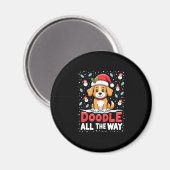 Aimant Doodle All The Way Funny Goldendoodle Santa Hat Ch (Recto/Verso)