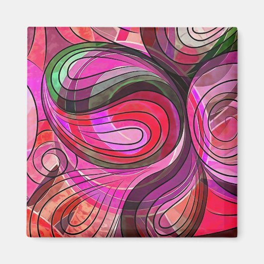 Aimant Doodle De Grenade Et De Granit Avec Lignes Noires (Devant)