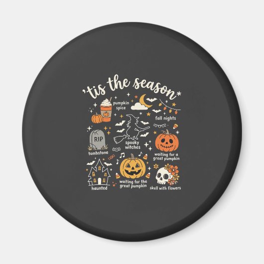 Aimant Doodle de Halloween C'est la saison design sorcièr (Devant)