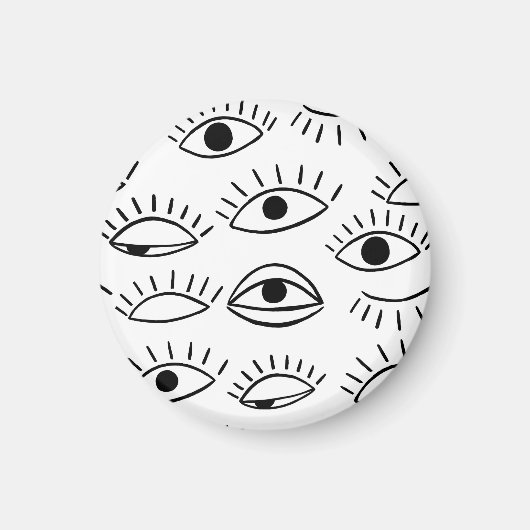 Aimant Doodle eye, motif créatif sans couture. (Devant)