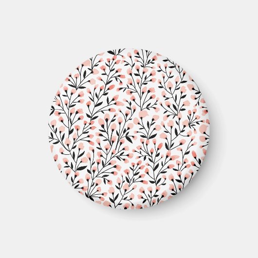 Aimant Doodle Flowers : Coral Floral sans joint. (Devant)
