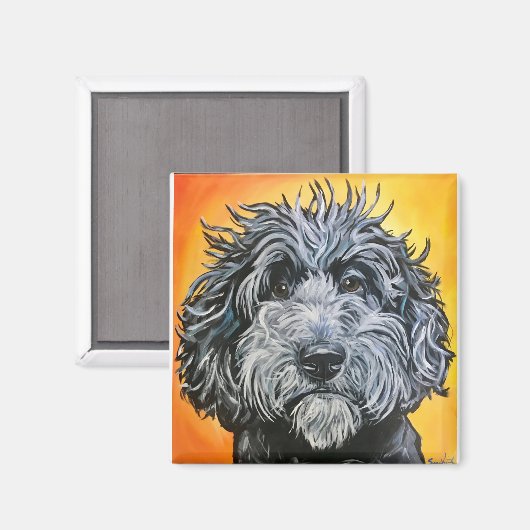 Aimant Doodle noir (Recto/Verso)