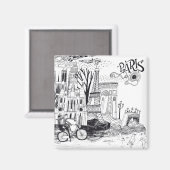Aimant Doodle Paris France (Recto/Verso)