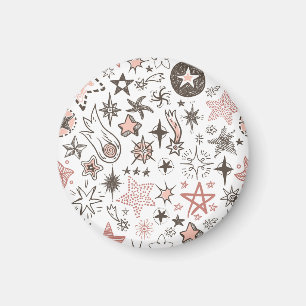 Aimant Doodles cosmiques : Étoiles et comètes