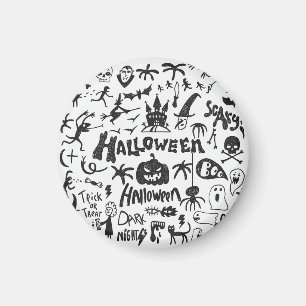 Aimant Doodles de monstre d'Halloween amusant