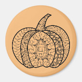 Aimant Doodles d'Halloween boho mandala citrouilles Autom (Devant)