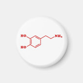 Aimant Dopamine formule chimique moléculaire (Devant)