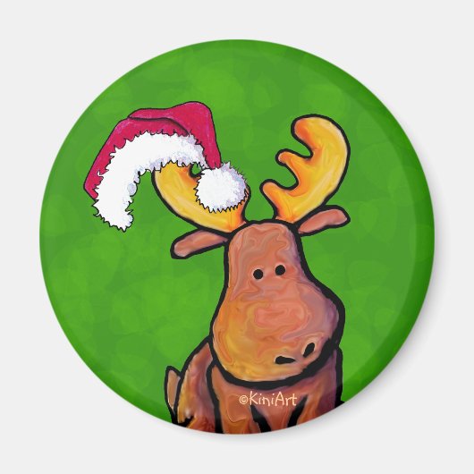 Aimant d'orignal de Noël (Devant)