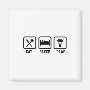 Aimant Dormir Manger Jouer Badminton Joueur Navette Sport