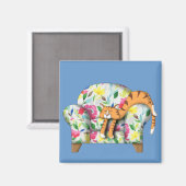 Aimant Dormir sur une chaise à fleurs (Recto/Verso)