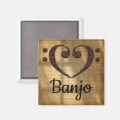 Aimant Double basse Clef Heart Banjo (Recto/Verso)