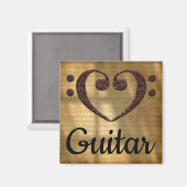 Aimant Double Basse Clef Heart Guitare (Recto/Verso)