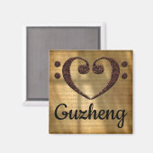 Aimant Double basse Clef Heart Guzheng (Recto/Verso)