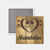 Aimant Double basse Clef Heart Mandolin (Recto/Verso)