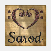 Aimant Double Basse Clef Heart Sarod (Devant)