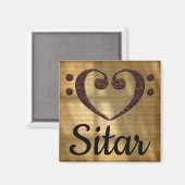 Aimant Double Basse Clef Heart Sitar (Recto/Verso)