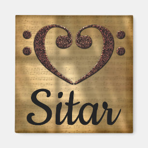 Aimant Double Basse Clef Heart Sitar