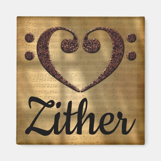 Aimant Double basse Clef Heart Zththththththare (Devant)