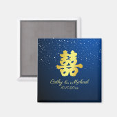 Aimant Double bonheur flocon de neige de mariage chinois (Recto/Verso)