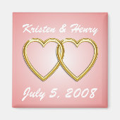 Aimant double coeur or (Devant)