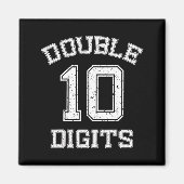 Aimant Double Digits 10th Birthday 10 Year Old  (Devant)