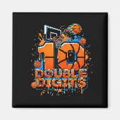 Aimant Double Digits Birthday 10 Year Old Boy Basketball (Devant)