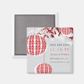 Aimant Double Happiness Lanterns Zen Bamboo Enregistrer L (Recto/Verso)