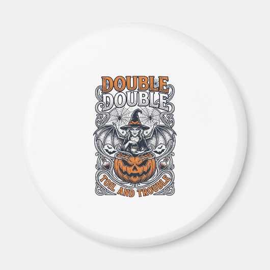 Aimant Double peine Malheur Sorcière Citrouille Halloween (Devant)