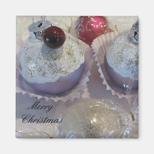 Aimant Douces Cupcakes de Noël (Devant)