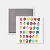 Aimant Douceur fraise mignonne aquarelle de fruit mignon (Recto/Verso)