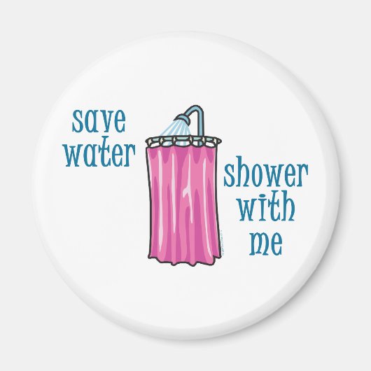 Aimant Douche avec moi - Économisez de l'eau (Devant)