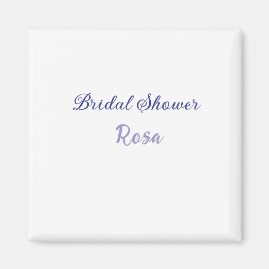Aimant Douche de mariée violet ajouter nom date élégantst (Devant)